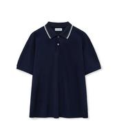 Supima Coolmax Pique Collar T-Shirt [Navy] (Type B) White/L