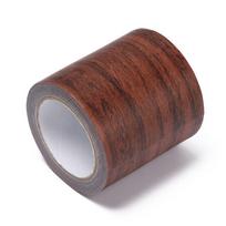5M/Roll DIY Floor Renovation Sticker Wood Grain Door Decals Wall Waist Line  Home Decoration 5.7cm x 4.57m-Dark Brown Oak