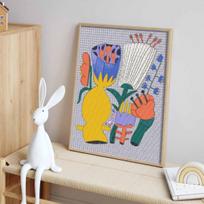 Diamond painting kit. full diamond round mosaic handmade. abstract flower vase home decoration gift Round 20x30cm