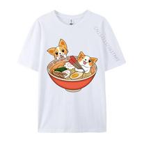 Kawaii Japanese Anime Corgi Dog Funny Raunisex Gift Retro Unisex T Shirt Design Family Tops Tees Cotton ONeck Slim Fit Tops Tees S