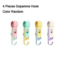 4PCS Wall Mounted Tube Clamp Hook Detachable Bar Slide Hook Clothes Clips  Living Room 4 Pieces