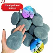 Non-Porous Natural River Rocks Colored Drawing Art Creation Stones  Balcony Decoration stone