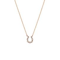 Vendome Aoyama Necklace K10 Pink Gold Horseshoe Diamond AJAN136440DI [Official]