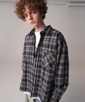 Genderist Billy Check Shirt Navy Charcoal/Xl