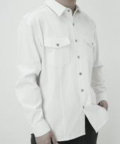 D Berg Oversized Stitch Point Pocket Shirt [White] White/Free