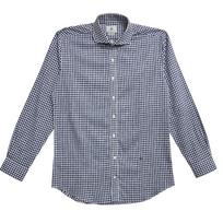 Thomas Bailey Linen Gingham Check Wide Collar Slim Fit Shirt Navy 1Ththc1Msu146 Other Colors/100