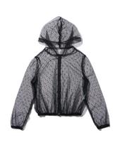Cargo Bros For Woman See-Through Dot Hooded Jumper (Black) Free
