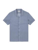 Ferraro Milano Men'S Sewer Herringbone Print Collared Shirt Dark Blue (A0C825745) Dark Blue/095