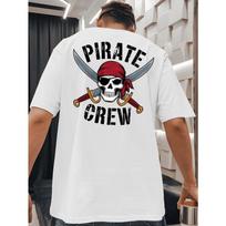 European sizes Pirate Crew Men's T-shirts classic versatile round neck back printed T-shirt shirt, suitable for basketball, summer outfit in the gym 2XL balta