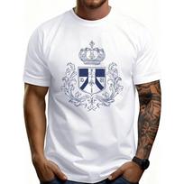 European sizes Classic Royal Crest Design Men's T-Shirt Heraldic Emblem with Crown And Monogram for Casual Wear In Spring And Summer Perfect Gift S balta