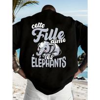 T-shirt Con Stampa Sul Retro - 100% Cotton - Vestibilit Regolare - Tessuto Confortevole - Maglietta Girocollo Da Uomo S juoda