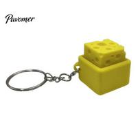 Anxiety Relief Gadget 3D Printed Cheese Fidget Clicker, Mini Square Finger Funny Keychain Stress Push Keychain, Gift for Students Office Workers Toy 1pc