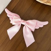 Spicy Girl Angel Wing Hair Clip Creative Hair Barrettes Sweet Cool Satin Bow Hairpin  Daily rožinė
