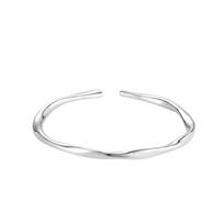 S999 Full Silver Silver Jewelry Mobius High Grade Bracelet Female Small Design Plain Ring Silver Bracelet Jewelry Qixi Adjustable size