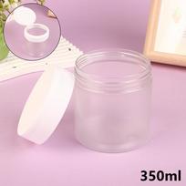 1Pc 350Ml Gray Cream Jar With Lid Body Lotion Scrub Jar Hair Mask Cosmetic Bottle Container Travel Portable Dispenser Bottle