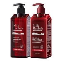 MILK BAOBAB Sensitive Shampoo500ml+Treatment Damask Rose 500ml 1Set