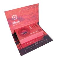 Popup Greeting Card With Phonograph Sound Chip Shape Party Invitation Card Blessing Card for Valentines Day