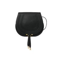 Chloe Marcie Vintage Brass Adjustable Shoulder Strap Pebbled Calfskin Messenger Saddle Bag Medium Women bags Black CHC22-AS605I31-001 Basic Set (Bag+Dust Bag)