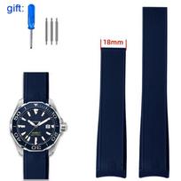 Silikoninė laikrodžio apyrankė Vandeniui atspari apyrankės laikrodžio juosta TAG HEUER AQUARACER 300 WAY201B Guminių dirželių Laikrodžio priedai 22mm 22mm