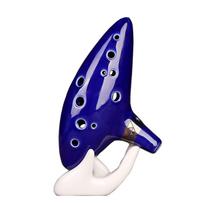 New Ocarina 12 Hole Alto C Ceramic Piccolo, Musical Instrument, Gift for Children Adults with Stand Music Book Neck-Strap Bag
