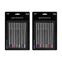 Pentonic Multicolor Ball Pen Pack of 2 X 10pcs With 10 Pens Each 0.7mm And 1.0mm Tips For Office School And Daily Writing