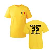 Personalise Romania Football T-Shirt, Soccer Fans Sports, Flag, Badge Unisex Top XL