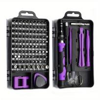 115-in-1 Mini Precision Screwdriver Set for Car Computer PC Mobile Phone and Device Repair Insulated Hand Home Tools violetinė