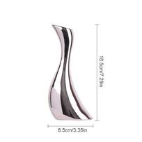 Ornamental Ceramic Vase, Electroplated Silver Simple Style Streamline Shape, Dried Flowers and Flower Arrangements