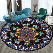 Spalvingas bohemiškas mandala apskritimas miegamojo kėdės grindų kilimėlis - jogos meditacijos kilimas kilimai svetainei 60cm