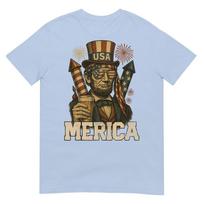Lincoln 4th Of July Merica Abe Boys Unisex Unisex American Flag Tshirt S
