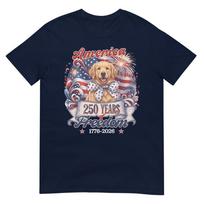 Golden Retriever Dog 250th America Patriotic Usa 4th Of July Tshirt S