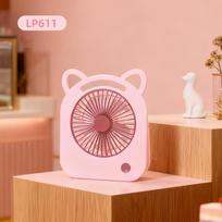 New Model Creative Cat-ear Desktop Mini Desktop Electric Fan - Three-speed Power, Silent and Lightweight Fan rožinė