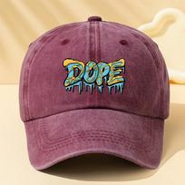 A DOPE Printed Baseball Cap Unisex and Fashionable for All Occasions This Classic Vintagewashed Outdoor Lightweight Curvedbr 1pc