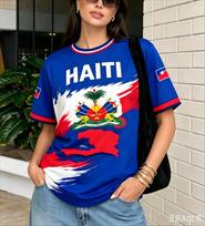 Haiti Style Soccer Jersey Fans Sports T-Shirts Street Jerseys Unisex 3d Print Graphic T Shirts Short Sleeve Tops Tee Streetwear S