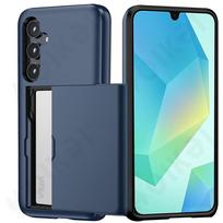 Case For Samsung Galaxy S25 S24 S23 Ultra FE A55 A35 A15 A16 4G 5G Dual Lay Heavy Duty Protective Hidden Card Slot Wallet Cover Samsung Note 9 tamsiai mėlyna spalva