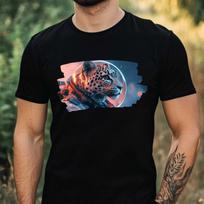T-Shirt Herren Leopard als Astronaut Motiv Baumwolle Größe XS bis 5XL S