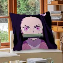Nezuko Kamado Cartoon Maple Design Cushion Cover Happy Autumn Harvest Decor Holiday Decorati Pillow Cover 30x30cm