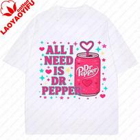 Dr Pepper 2 Sides Printed Clothes Vintage Drinks Lover Short Sleeve Graphic T Shirts Funny Kawaii Streetwear Shoujo Girl Style S