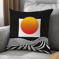 Mid Century Modern Abstract Sun Wave Retro Geometric Boho Pillowcase Cover Cushion Case Decorative Throw Home Decor Accent 35x35cm