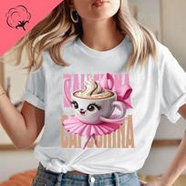 Ballerina Cappuccina Italian Brainrot Shirt Meme Funny Ballerina Dancing Coffee Beautiful Cute Kawaii Girl Clothes Cotton Tee S