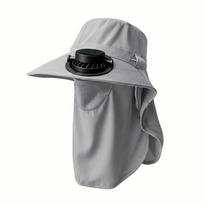 Full-Coverage Sun-proof Solar Fan Hat Breathable Wide-Brim Face Cover Bucket Hat New Simple Trendy Outdoor Travel Hat