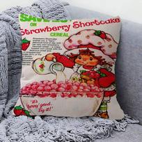 Cartoon Strawberry Shortcake Personalized Pillow Cover Kids Bedroom Wild Party Decor Pillowcase Kid Birthday Shower Gift 30x30cm
