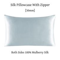 Zipper Pillowcase 1pc 30mm 100% Mulberry Silk Solid Color Comfortable Ventilate Many Sizes Customized 40x60cm