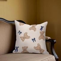 Teddy Bear square Jacquard Pillow Cover for Sofa Office Waist Cushion Cover Home Decorative Pillowcase 40x40cm
