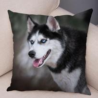 Pet Animal Sofa Cushion Cover Cute Siberian Husky Pillowcase Decorative Dog Print 40x40cm