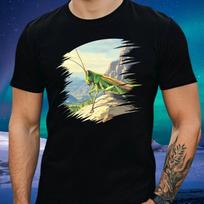 T-Shirt Herren Grashüpfer auf dem Berg Motiv Baumwolle Größe XS bis 5XL XXXXL