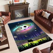 Soccer Ball Rug for Sports Fans, Stadium Crowd Design, Vibrant Living Room Carpet for Game Lovers 50cm x 80cm