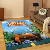 3D Grizzy ir Lemingai Animacinis Kilimas-Kilimėlis Miegamajam Svetainei Sofai Namų Dekoras,vaikų Žaidimų Zonos Kilimėlis Neslystantis Grindų Kilimėlis Dovana 40x60cm