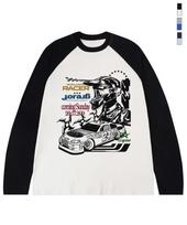 Graver [Unisex] Racer Vintage Raglan Long Sleeve T-Shirt_3 Colors Sky Charcoal/L