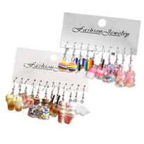 Multipurpose Milk Teas Shaped Earrings 11 Pcs Jewelry Accessory for Casual Wear to Festival Special Occasions Daily Use 1